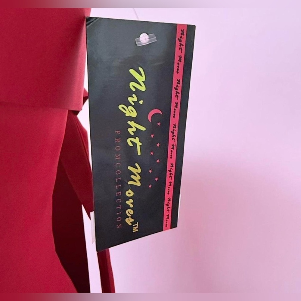 Night Moves Strapless Red Evening Gown - Picture 6 of 9
